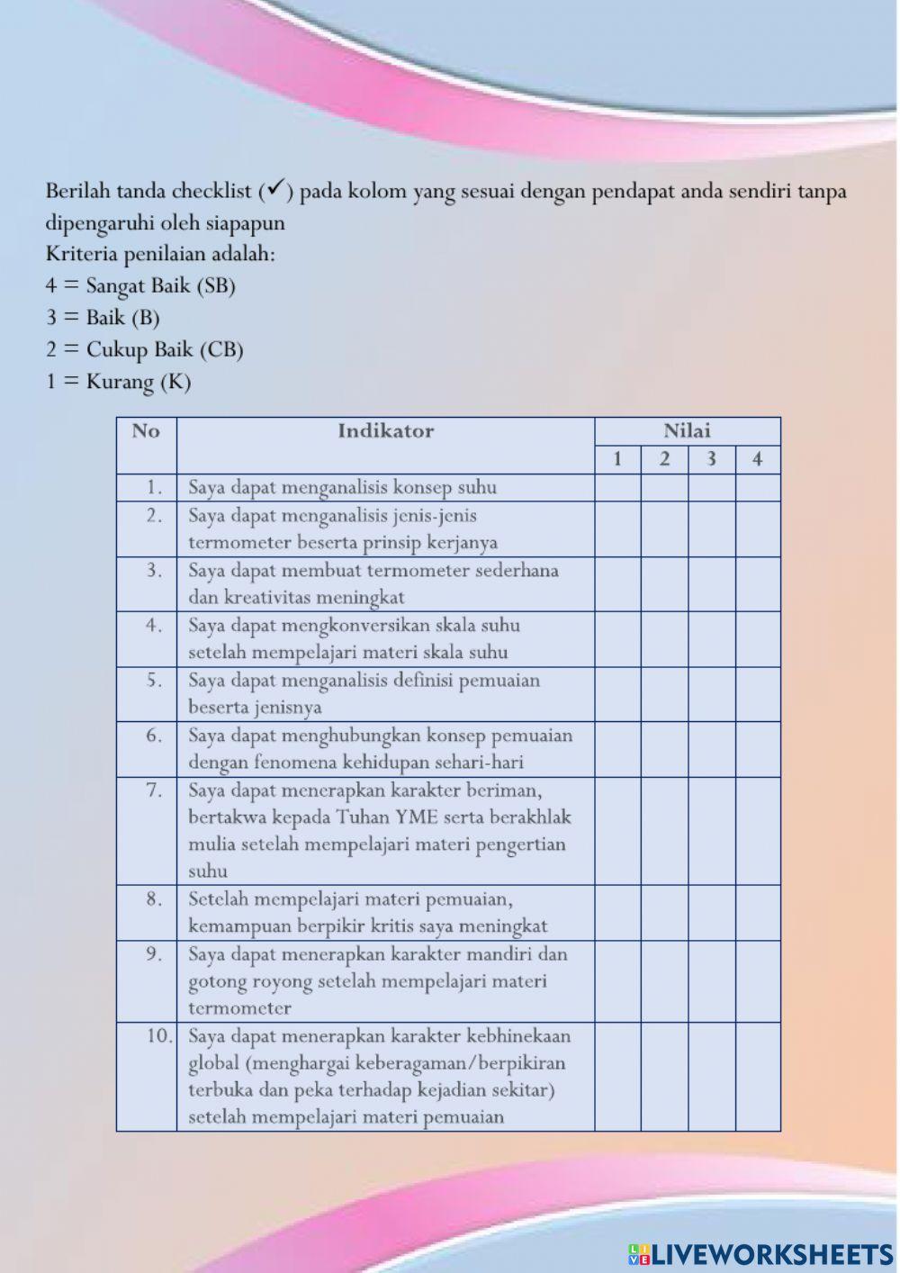 Uji Kompetensi Suhu dan Perubahannya