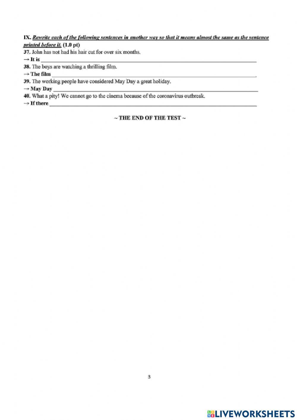 De du doan lop 10 - test 2 - grade 9