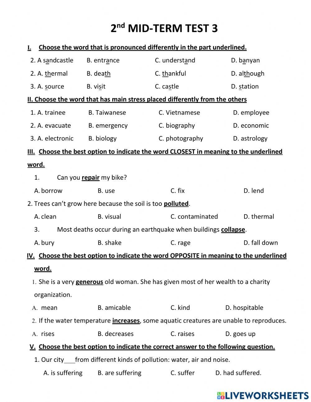 Gr8 2nd midterm test 3