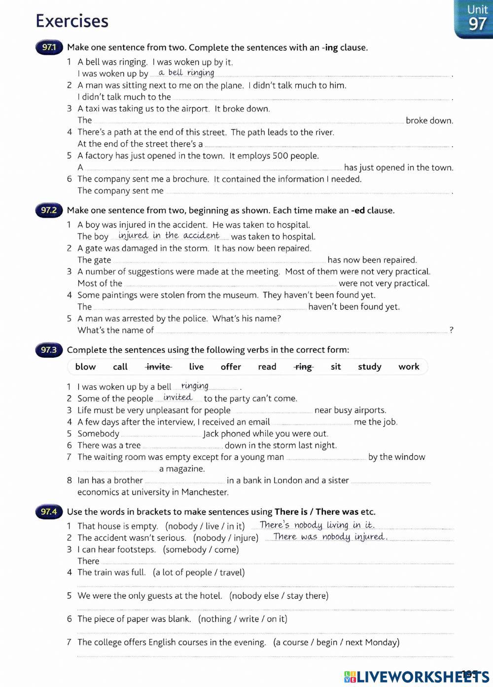 Participles and Participle Clauses