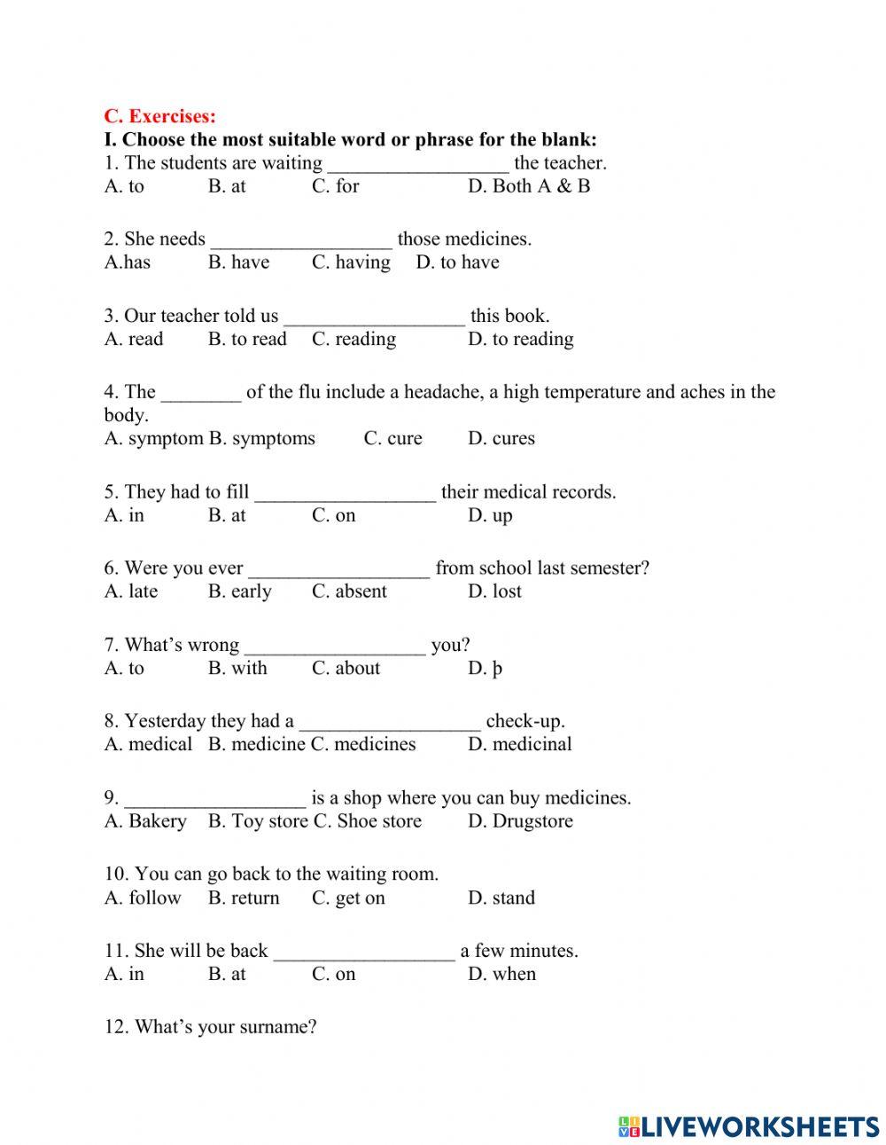 Grade 8 worksheet online practice Live Worksheets