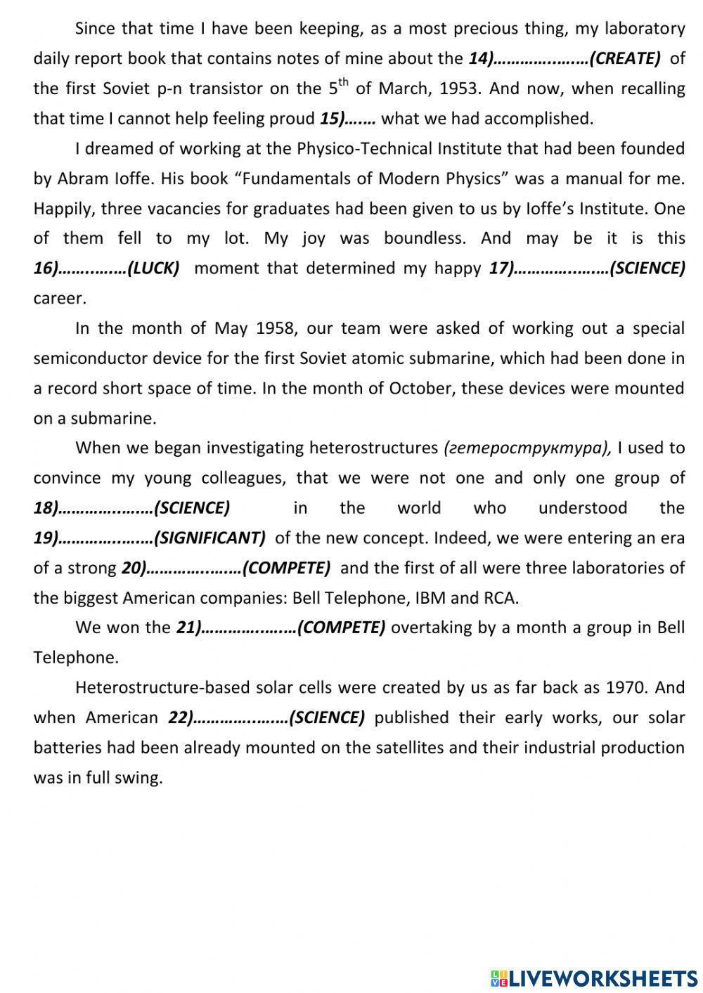 Great People Lesson 9 Zhores Alferov