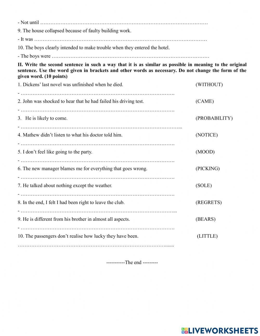 HSG 11 - practice test 7