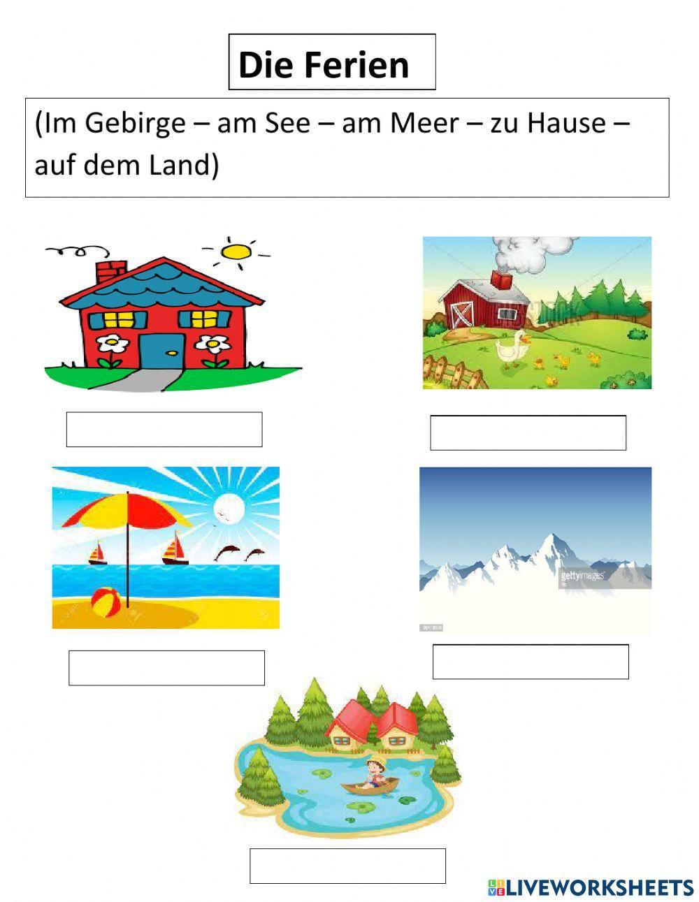 Die Ferien und die jahreszeiten