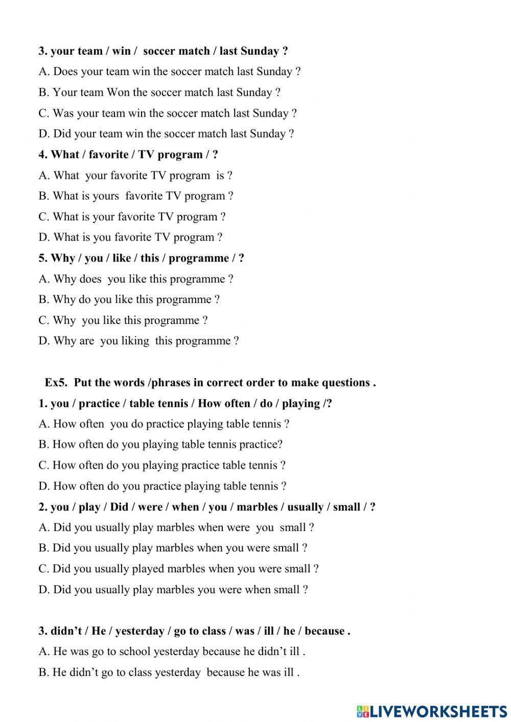 Grade 6 - Second Mid-term revision