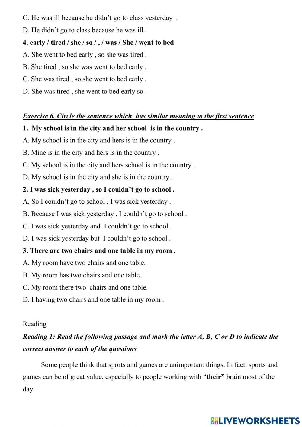 Grade 6 - Second Mid-term revision