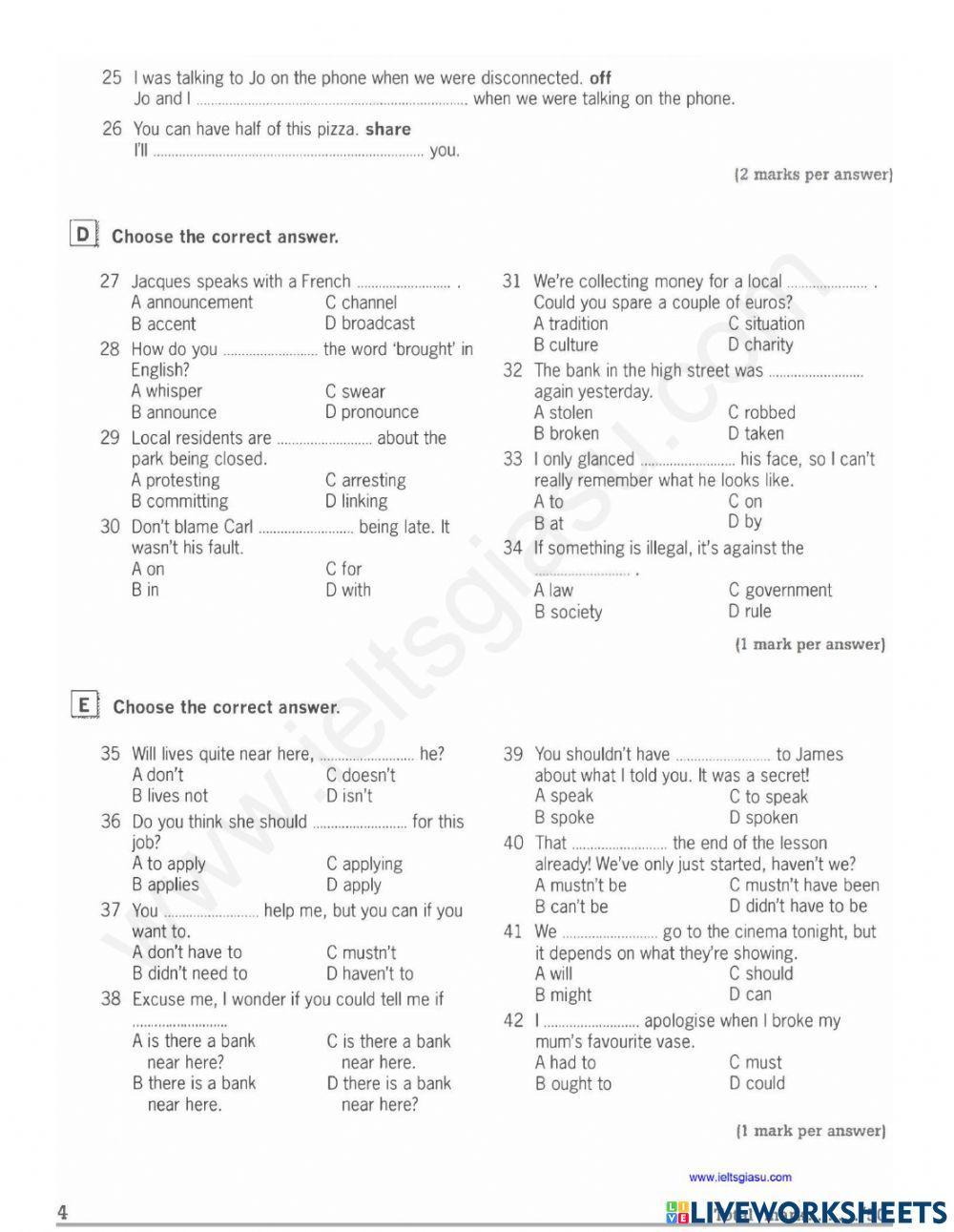 Destination B1 Photcopitable Test Unit 19-24