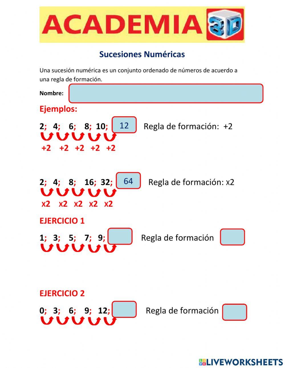 Sucesiones numéricas