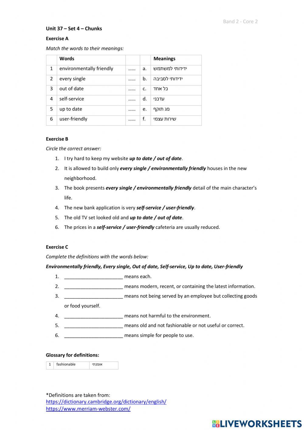 Band 2 (Core 2) - Unit 37 - Set 4