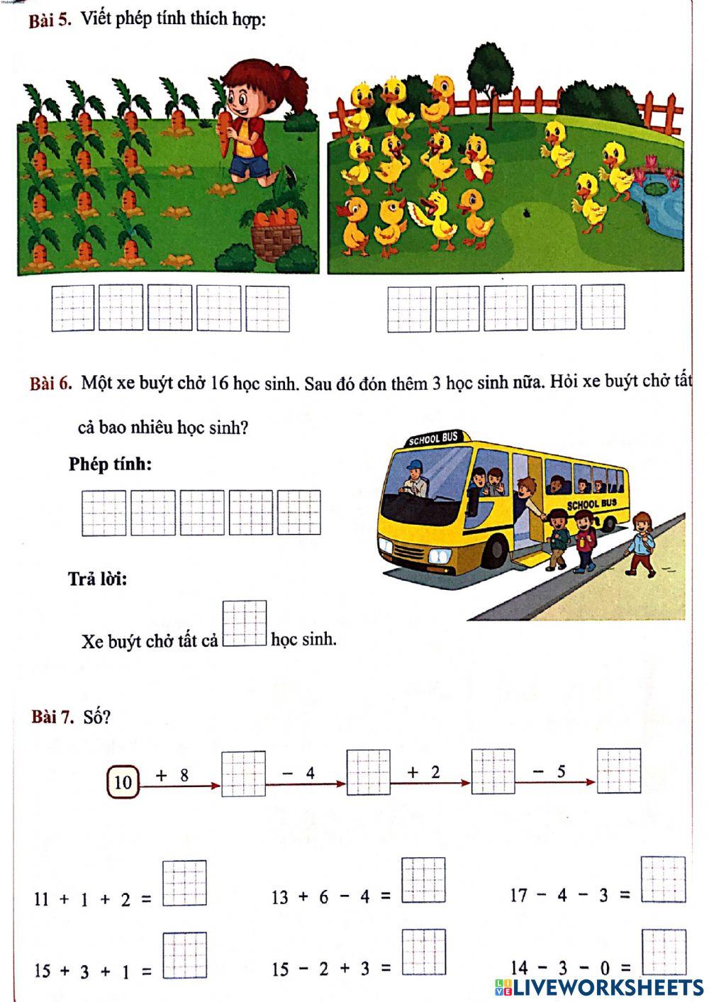 Phiếu cuối tuần 26 - môn Toán