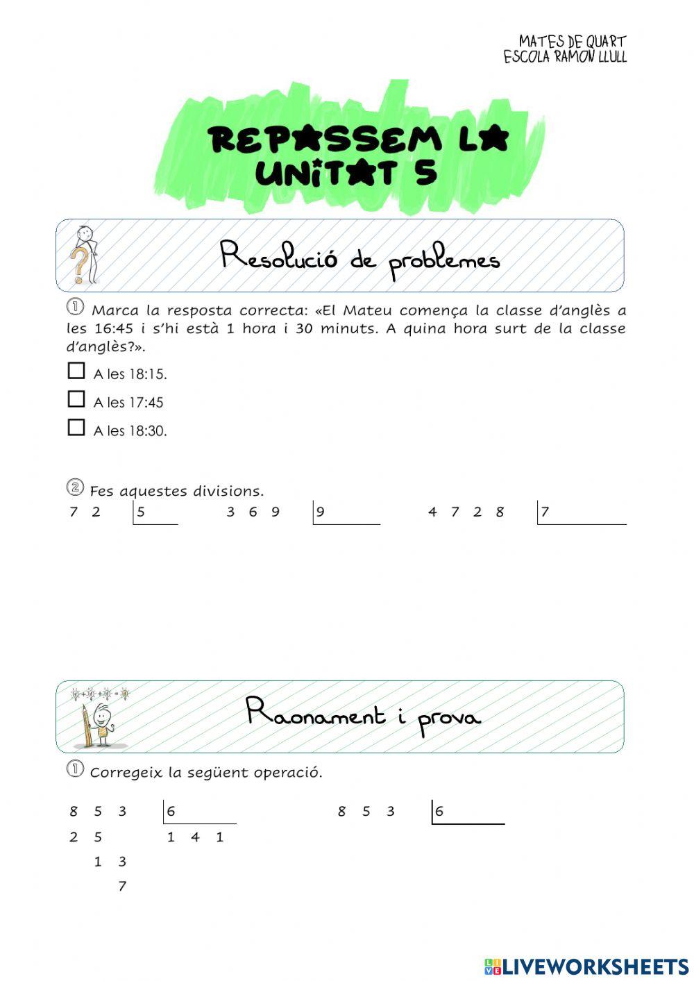 Repassem la unitat 5