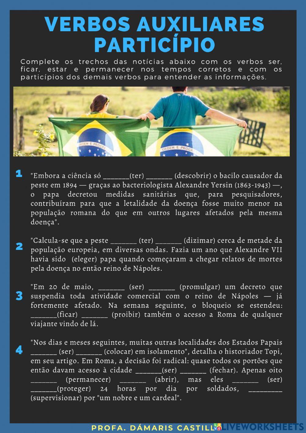 Atividade- Verbos Auxiliares + Particípio 2
