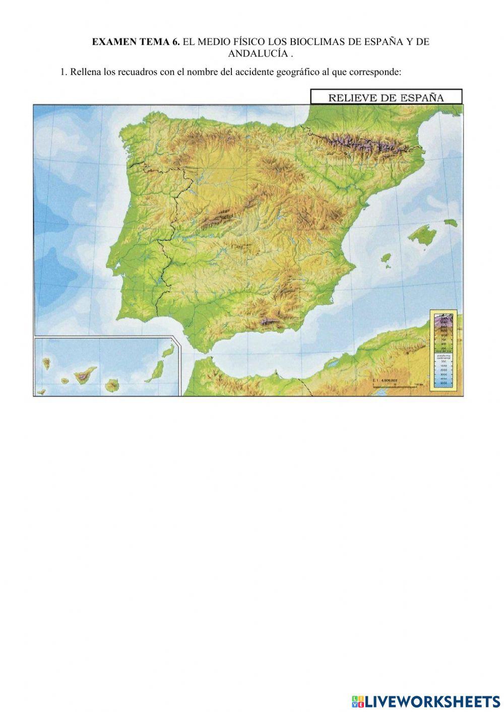 Relieve, ríos y climas de España