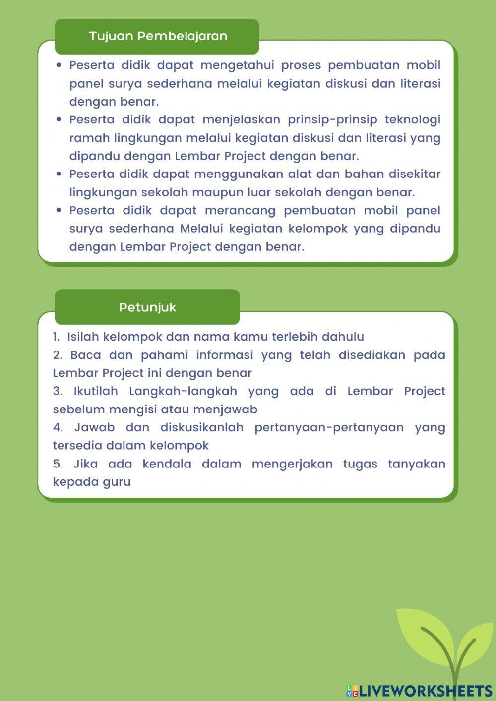 Lembar Project Mobil Mainan Panel Surya