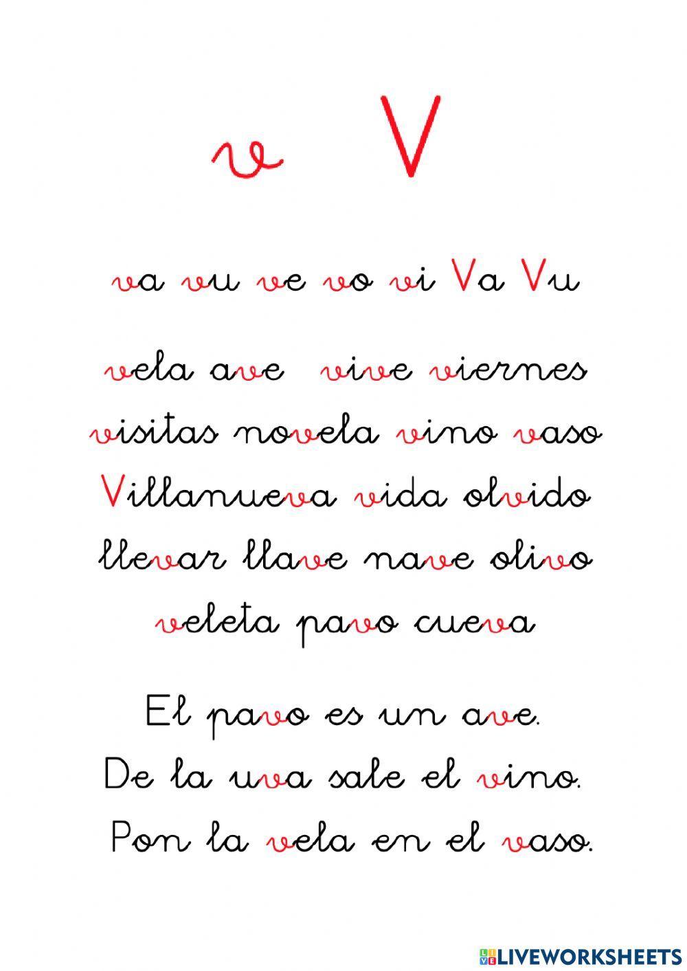 Silabas va ve vi vo vu