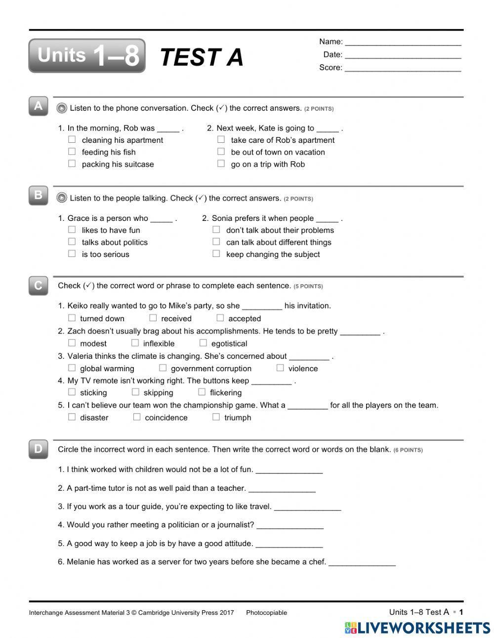 Interchange Intro Units 1 8 Test Esl Worksheet By Fav Vrogue Co Interchange Intro Units 1 8 Test Esl Worksheet By Fav Vrogue Co