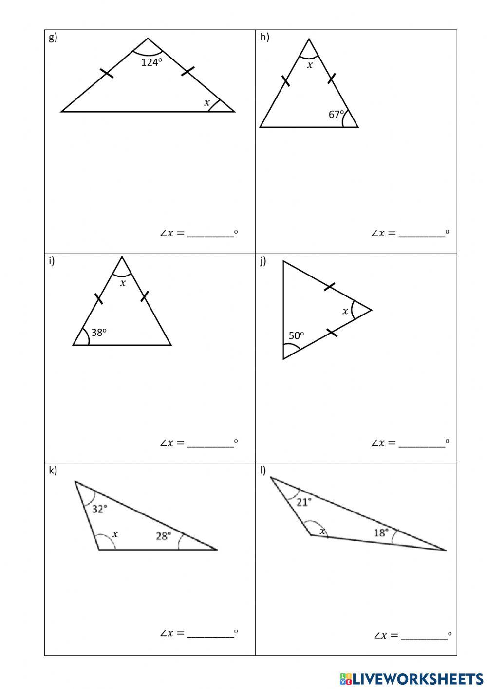 Angles in a triangle