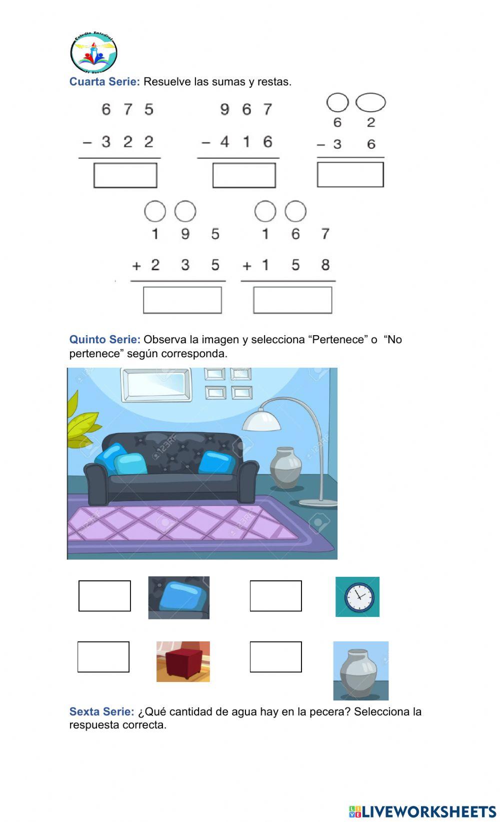 Evaluación matemáticas segundo primaria