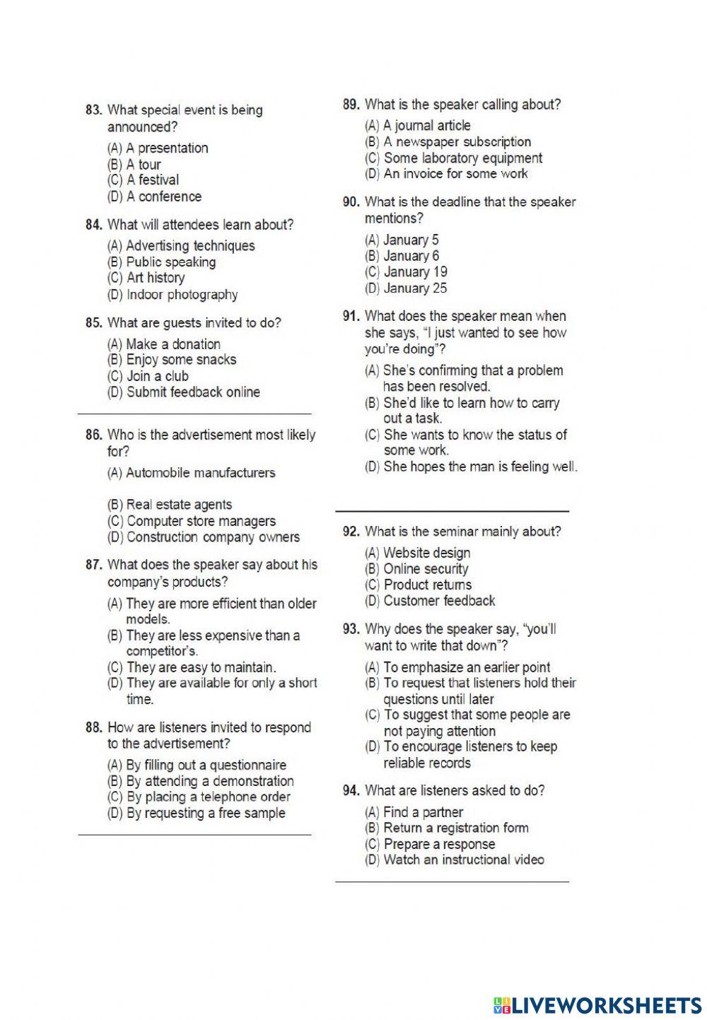 TOEIC Listening Part 4