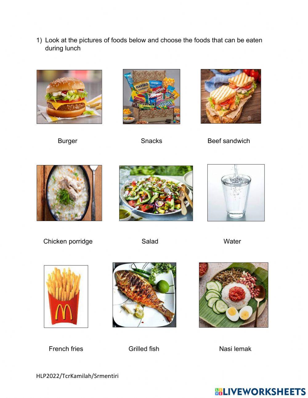 A Healthy Lunch A Healthy Lunch