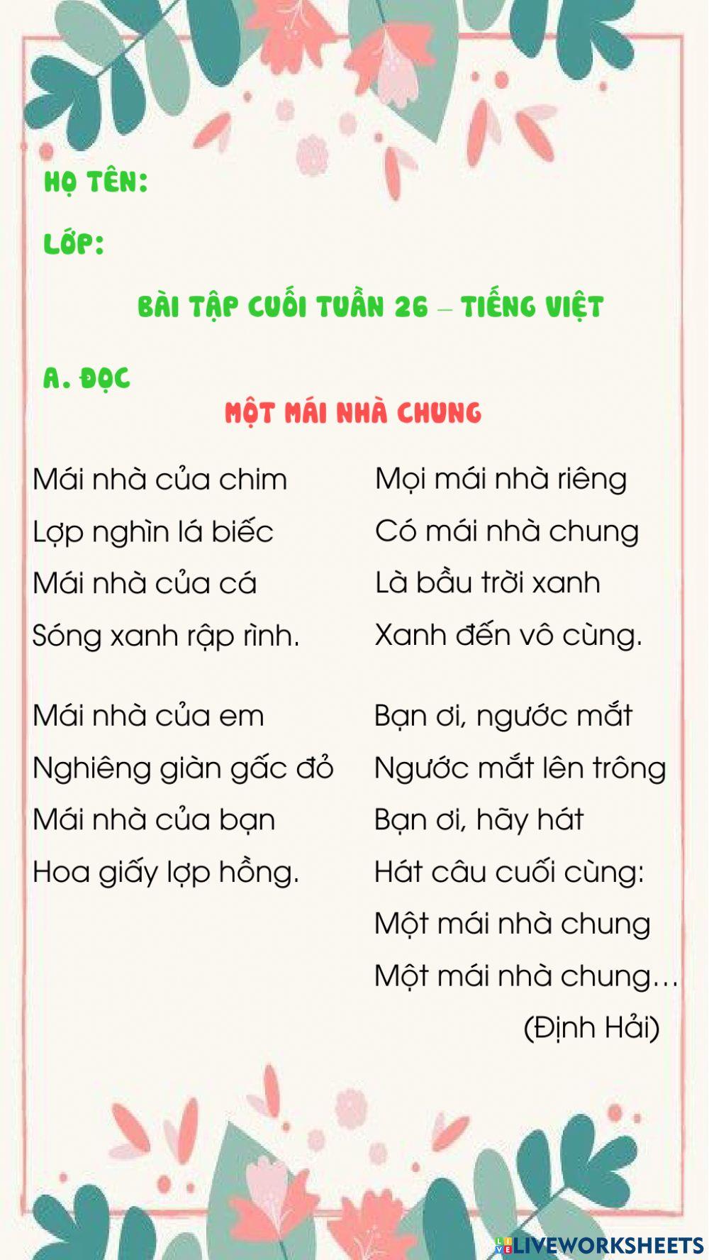 BTCT 26 - Tiếng Việt