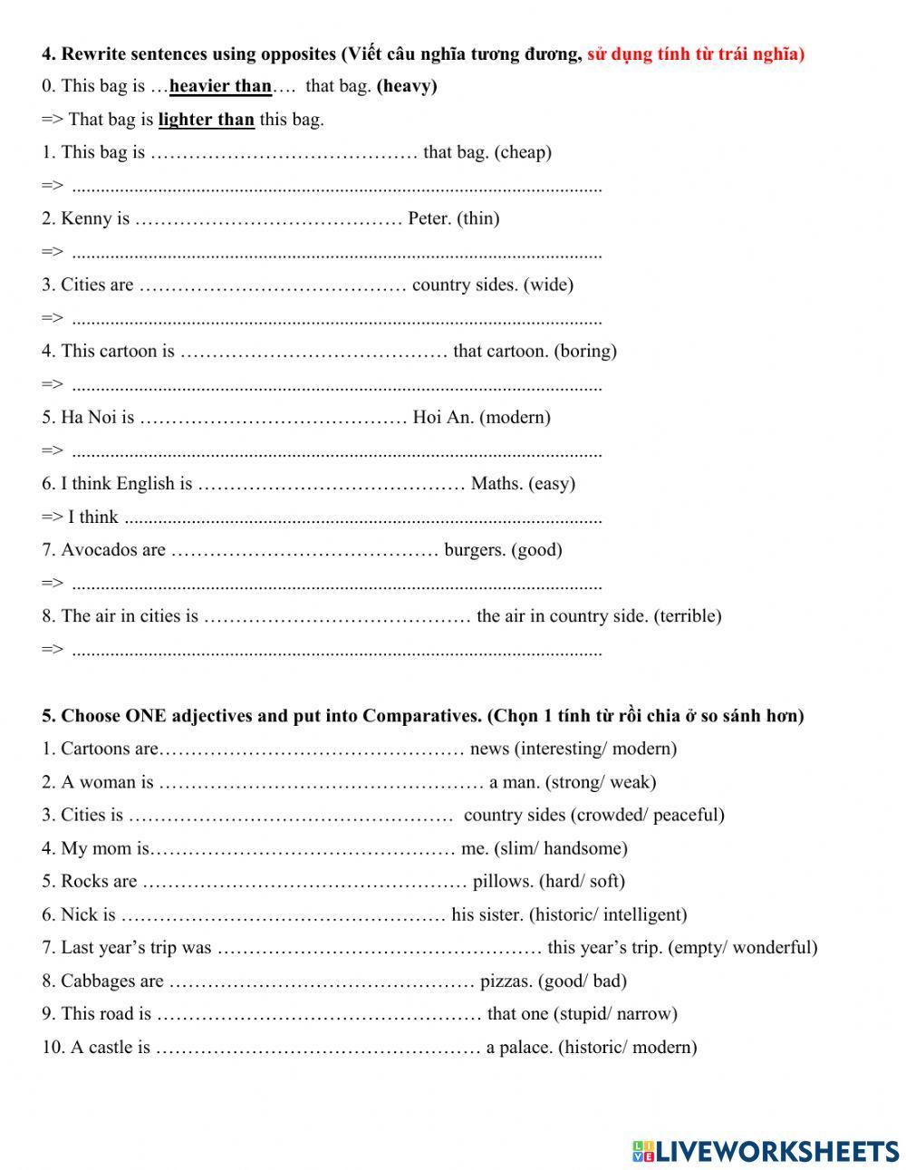 Grade 4.2 - Comparatives review