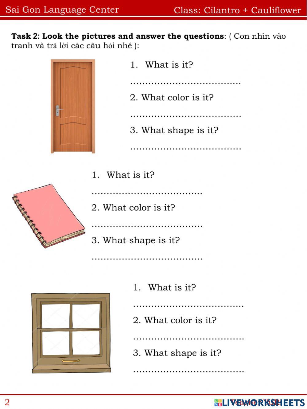 FFs1: Unit 1: My school things
