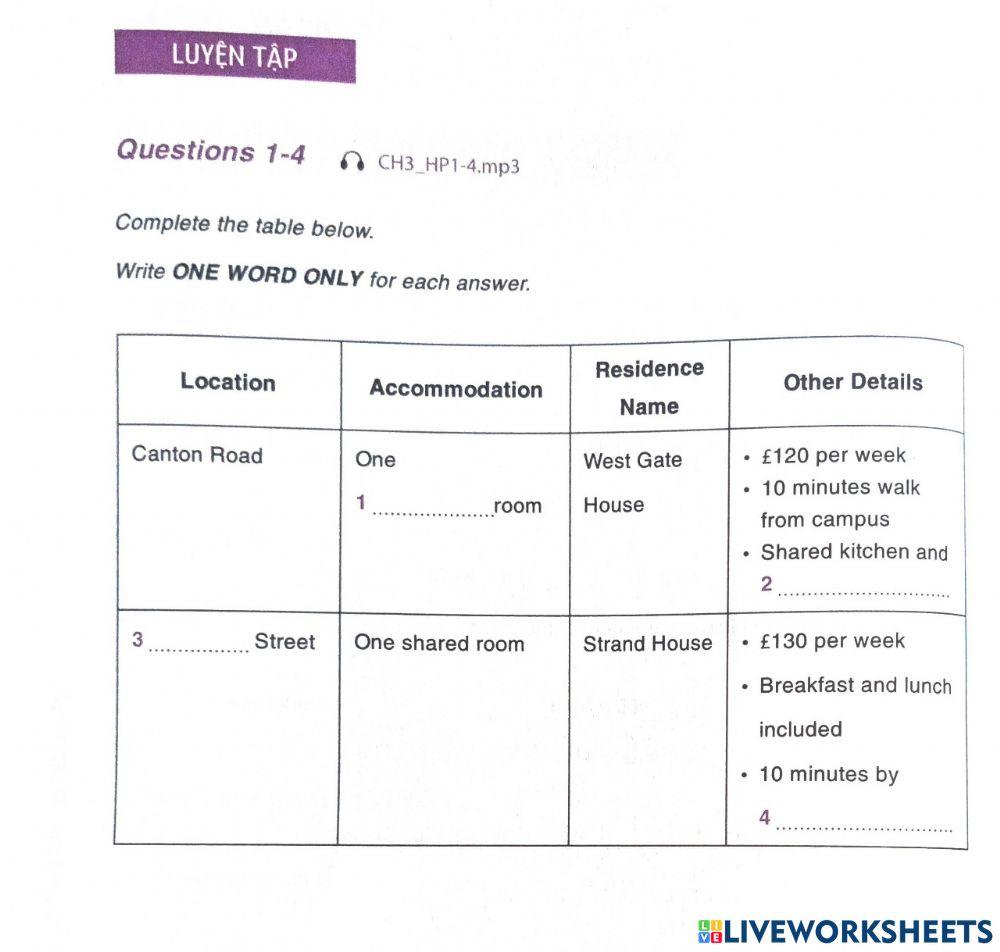 Hacker listening chapter 3 table completion 1 4 worksheet live