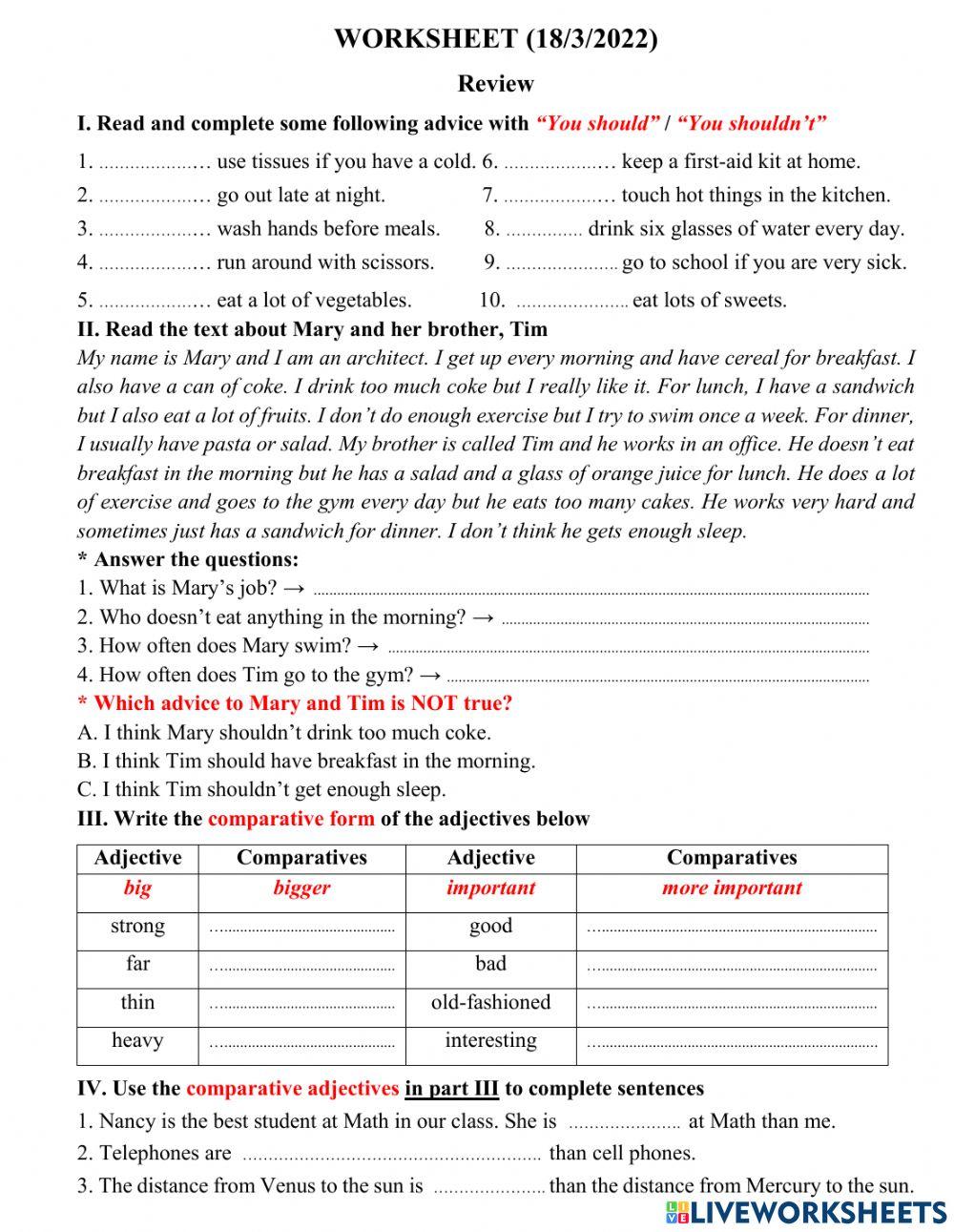 Phiếu SN khối 4 - 18.3.2022