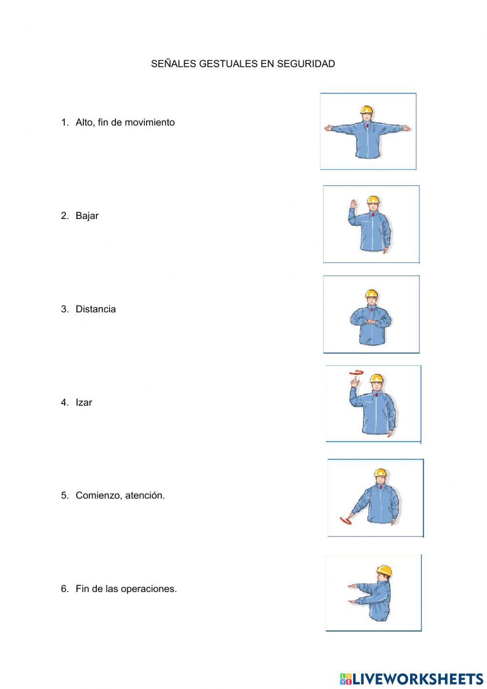Señales gestuales seguridad