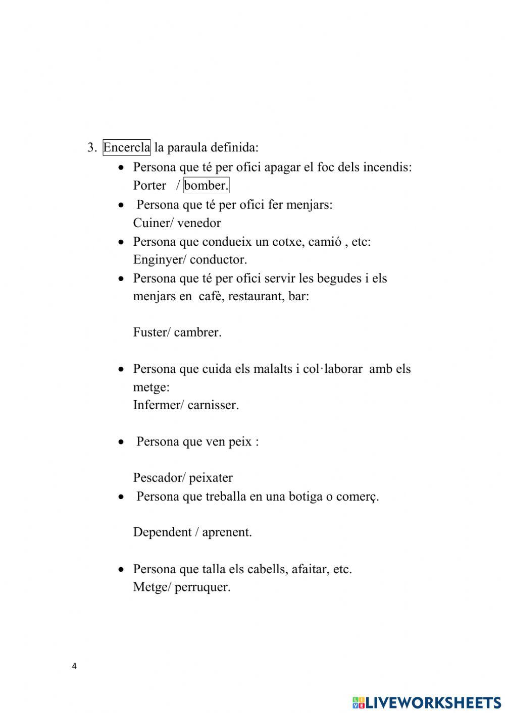 De què treballes?ماذا تعنل