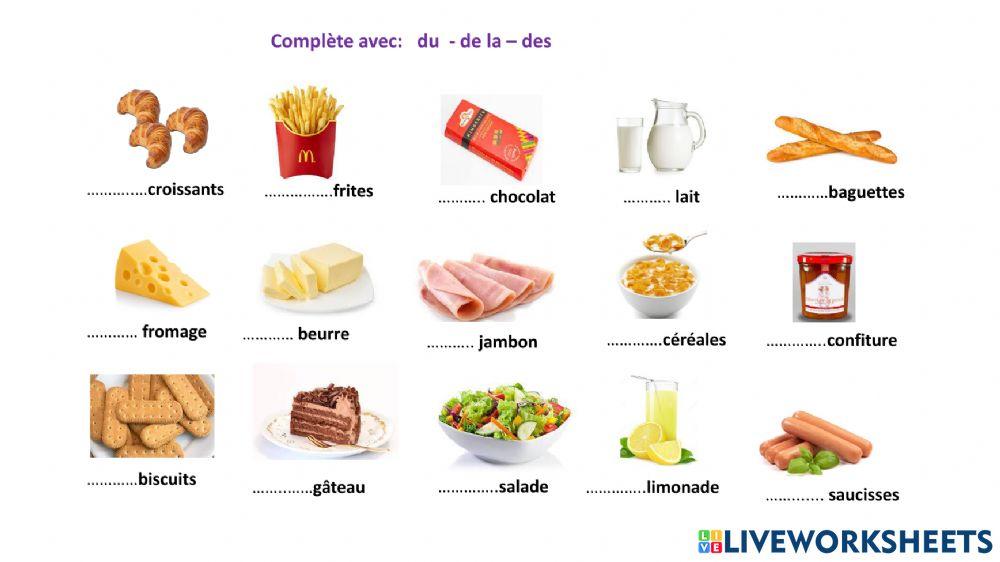 Les aliments exo 3 a Les aliments exo 3 a