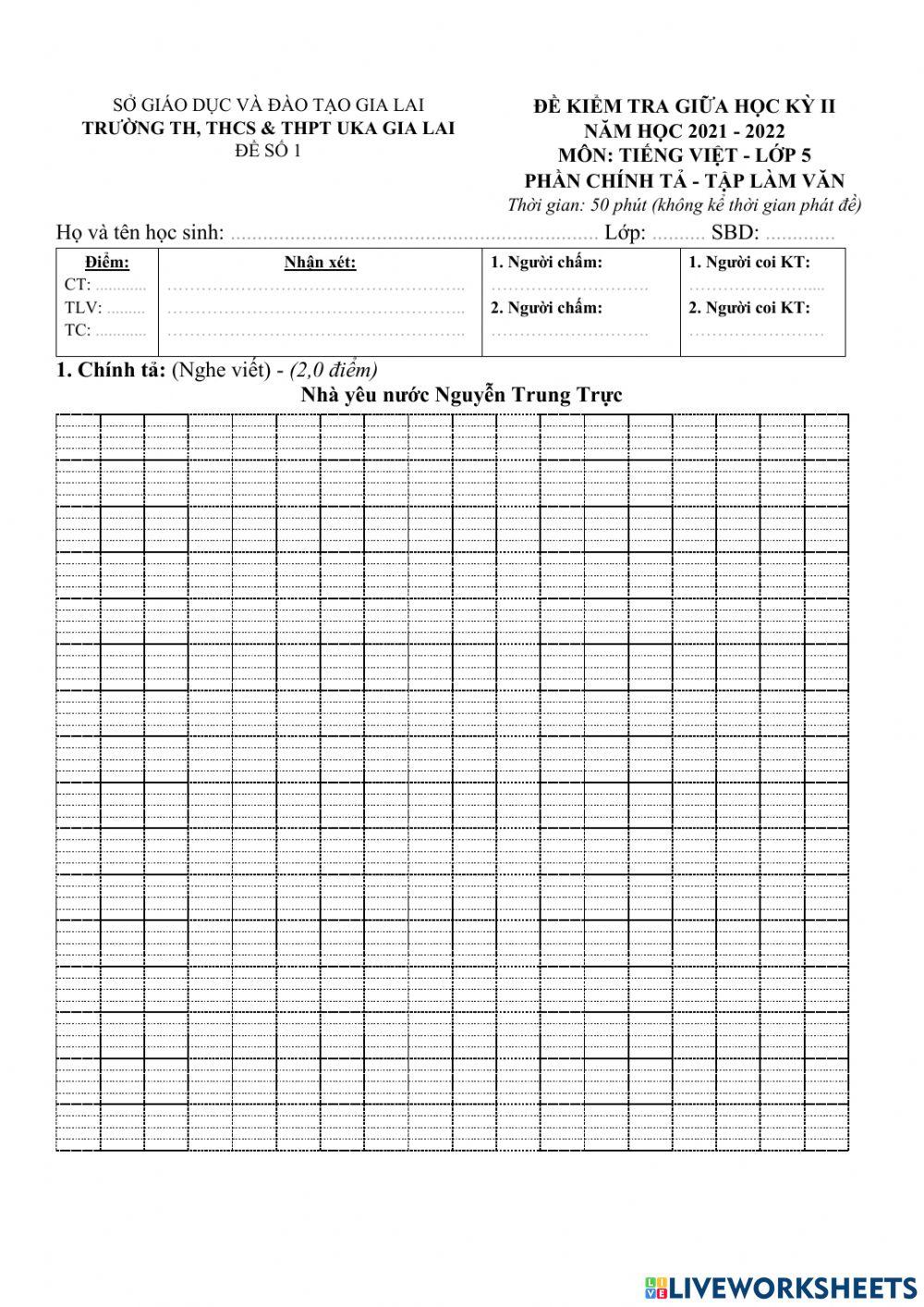 Chính tả - Tập làm văn
