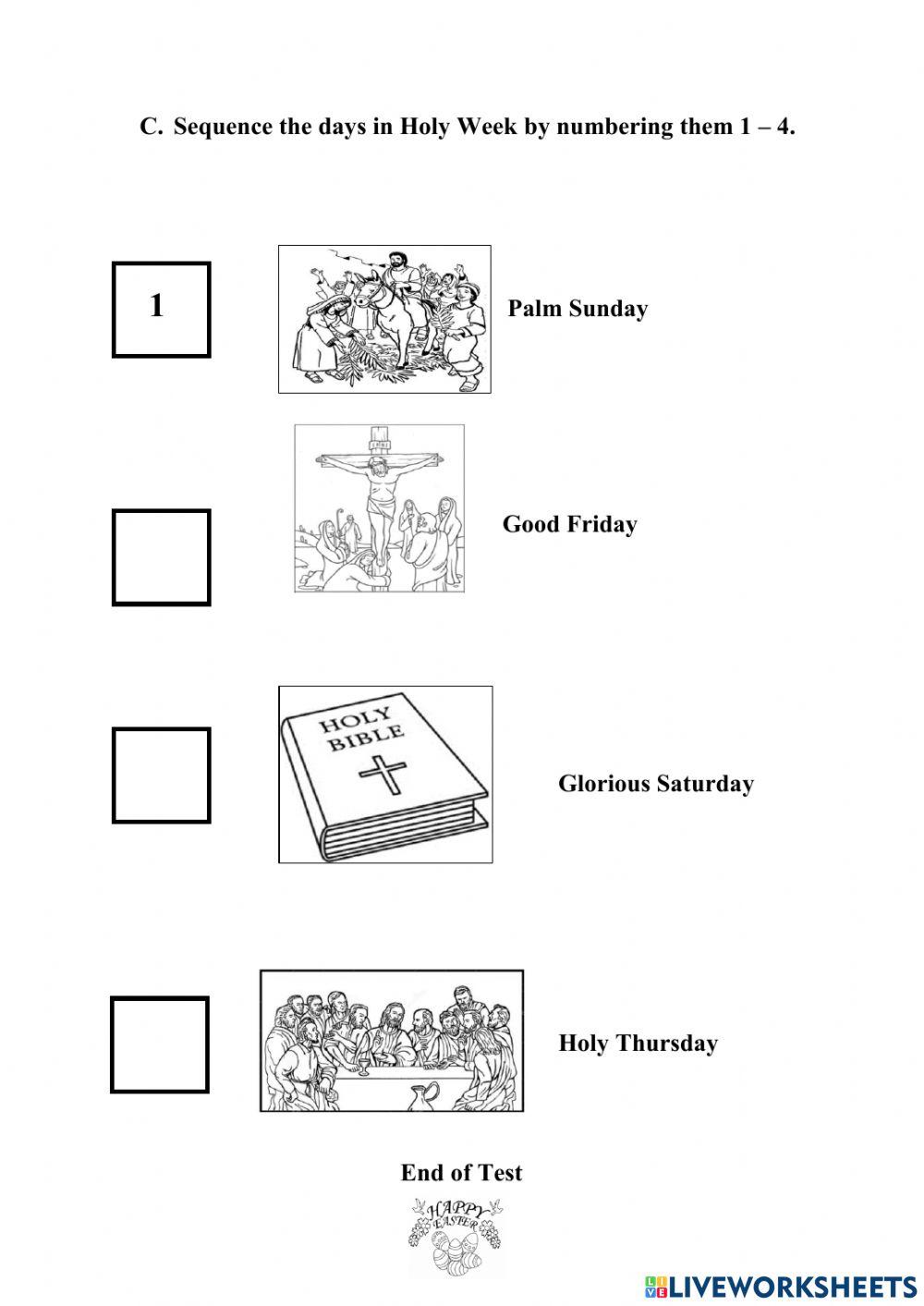 Term 2 2nd Year Religious Education Test