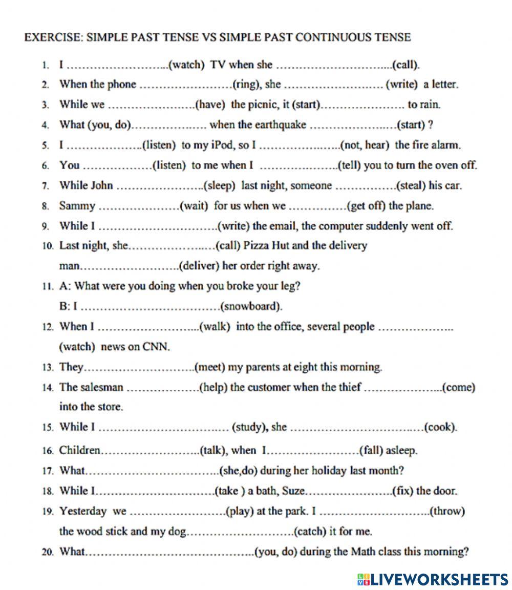 Past Simple and Past Continuous