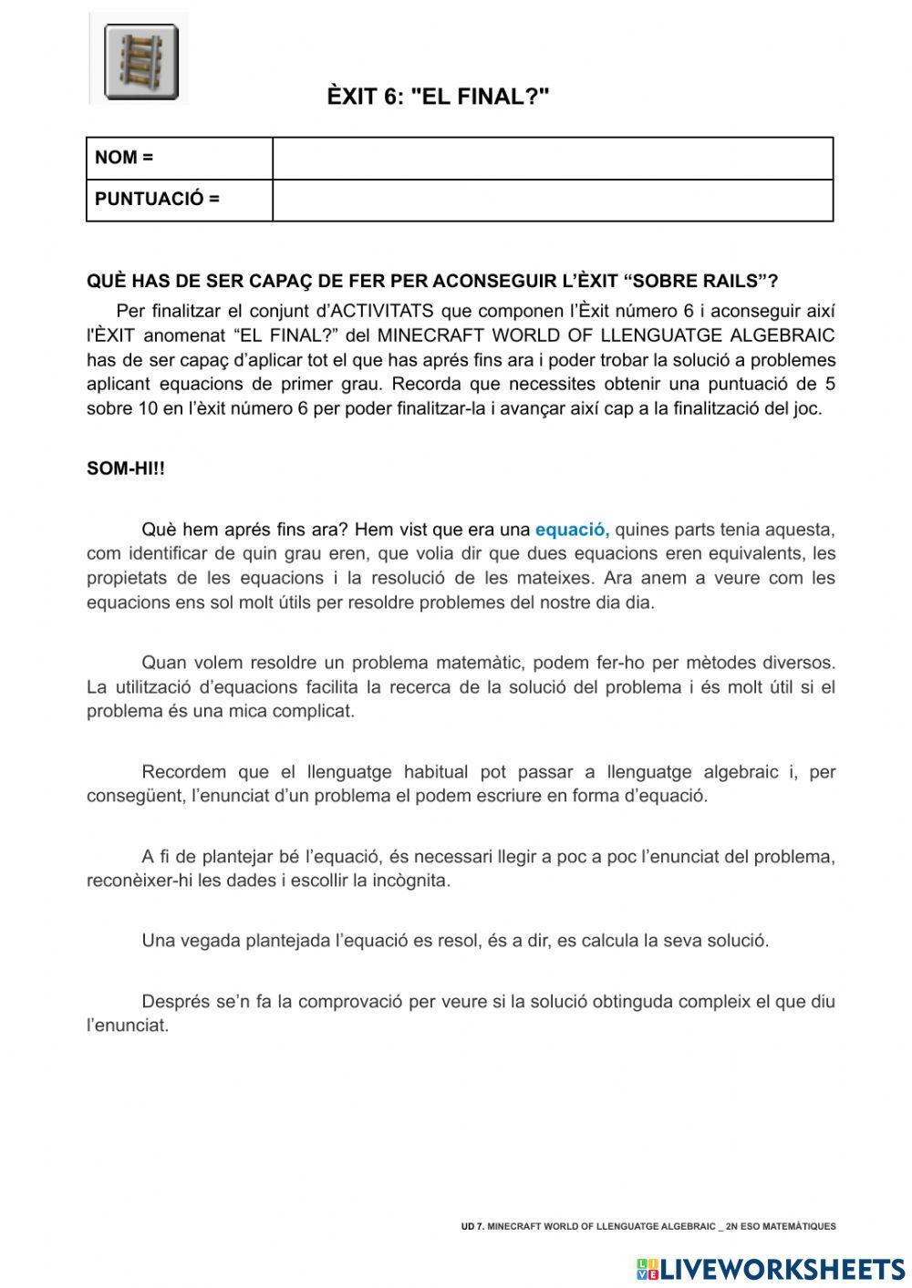 Èxit 6:EL FINAL?