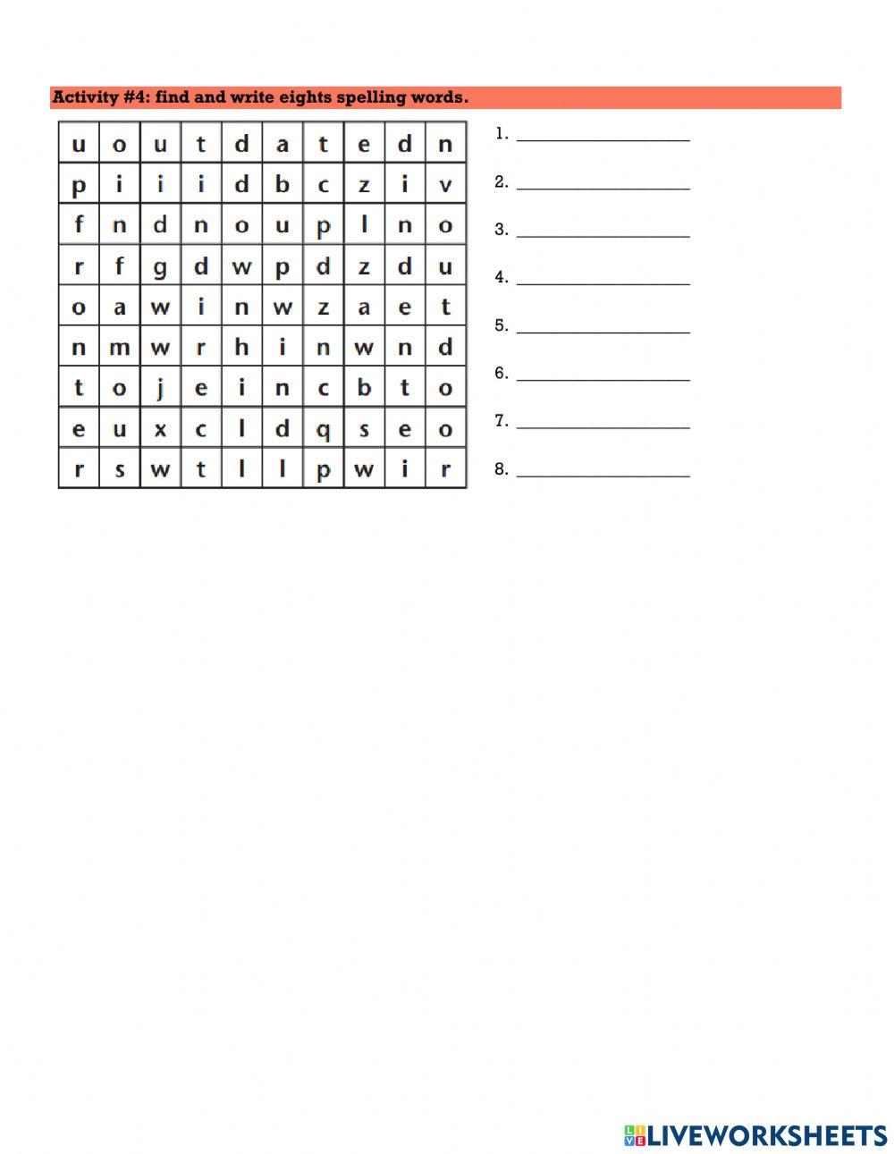 Word parts in-, out-, down- and up-