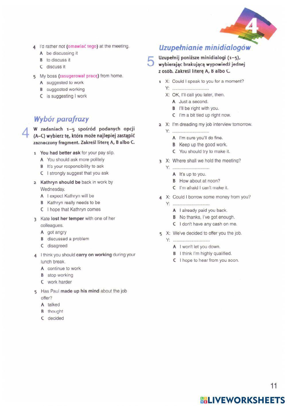 Matura skills praca część 2