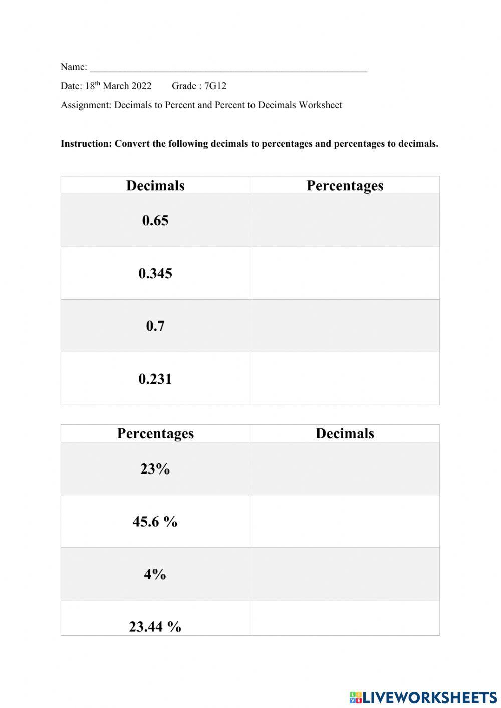 Percentages