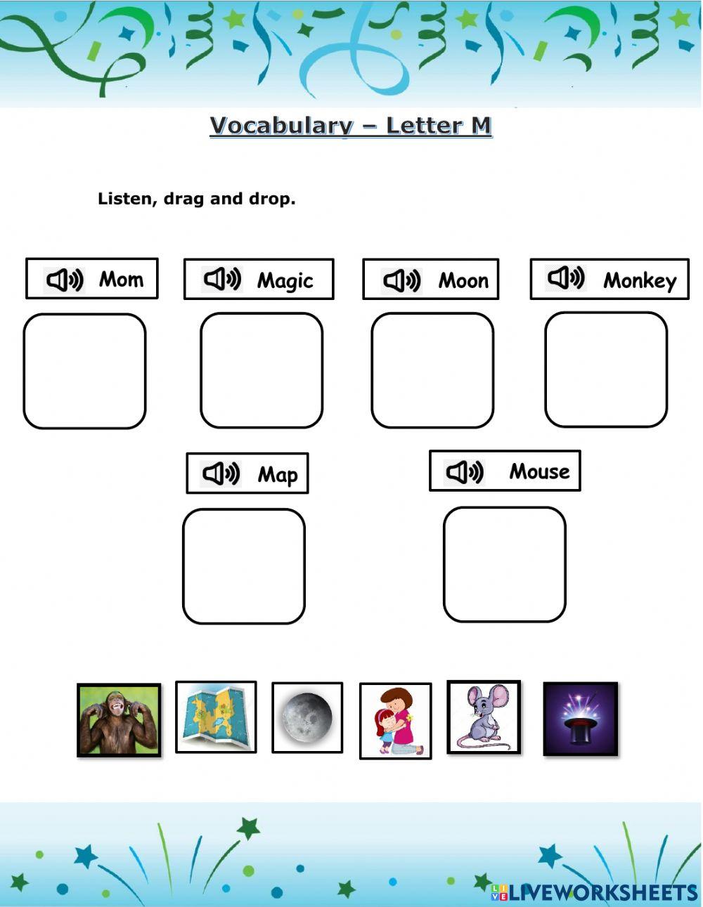 Vocabulary-Letters M, S and D