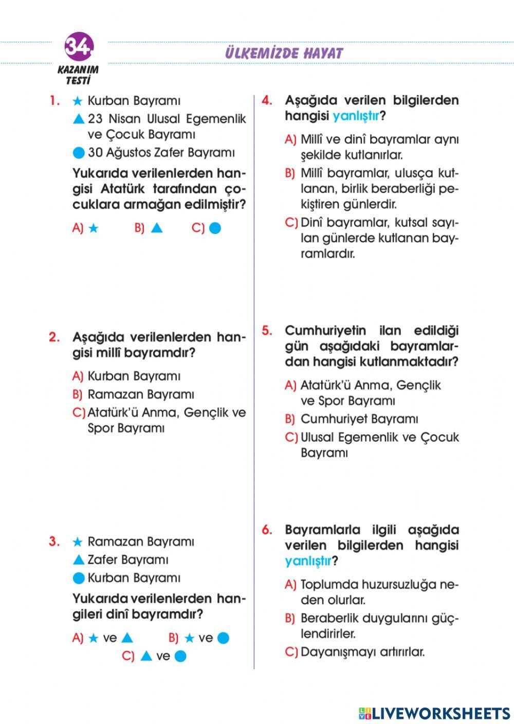 Ülkemizde Hayat-Kazanım Değerlendirm-4