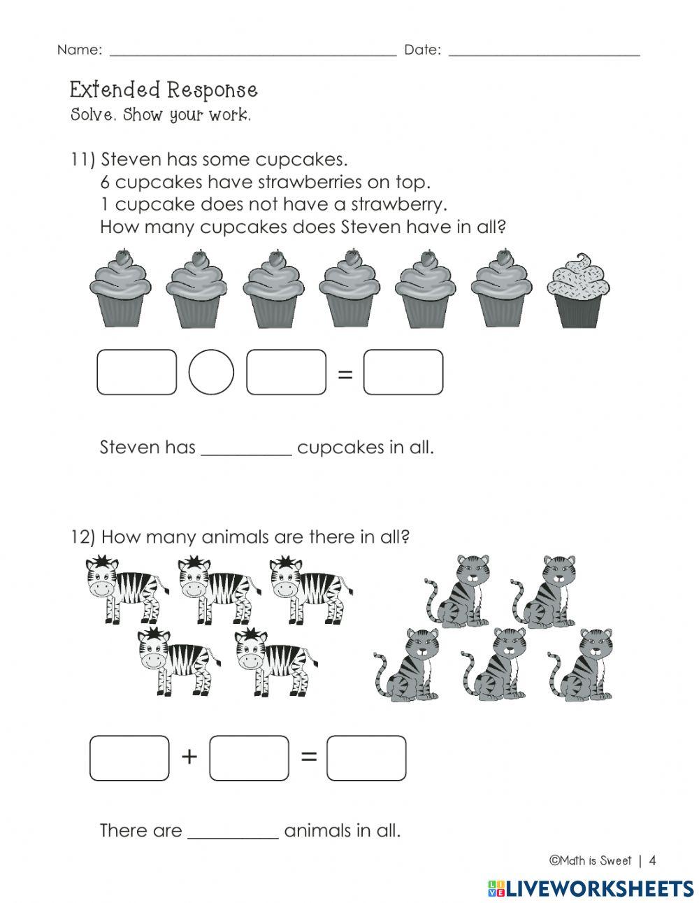 Math Grade :1 Chapter 3 online exercise for | Live Worksheets
