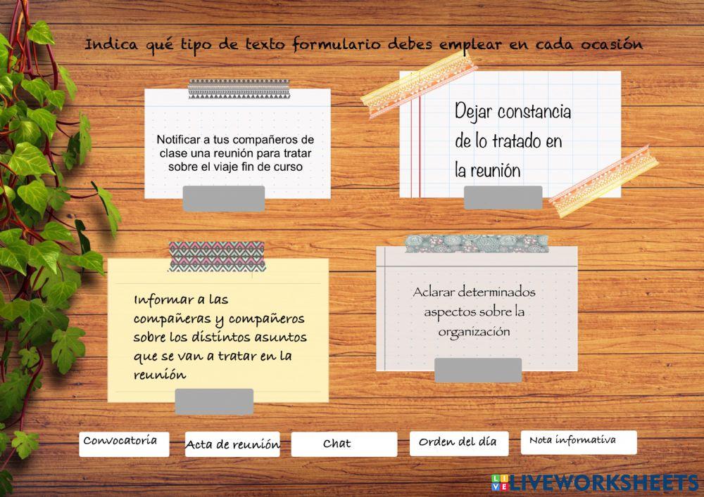 Textos formularios