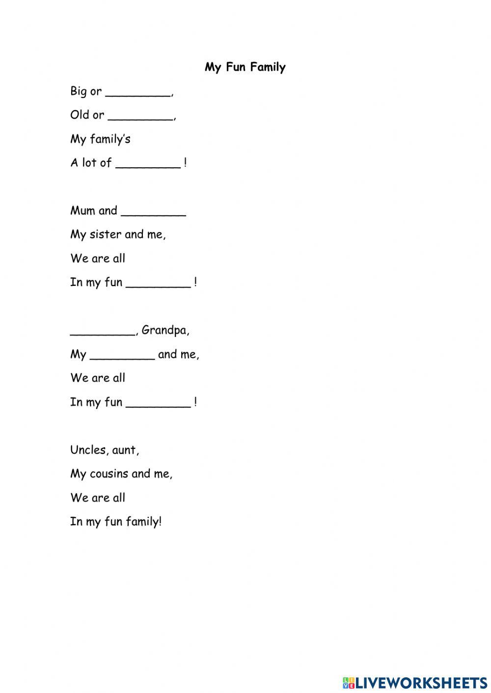 1947487 | Family song | DaniAyin | LiveWorksheets