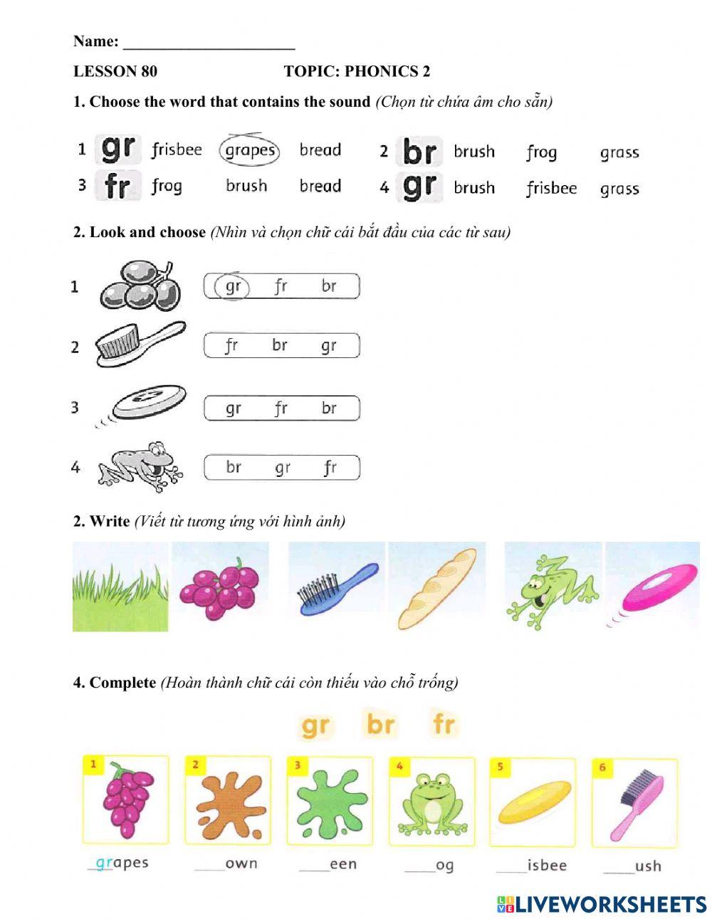 Grade 3,4 - lesson 80