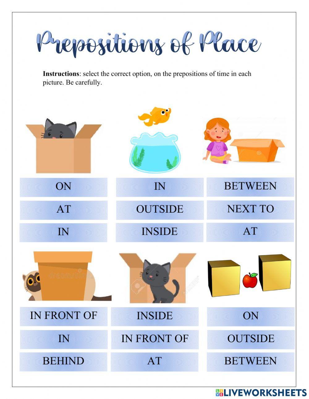 Prespositions of place