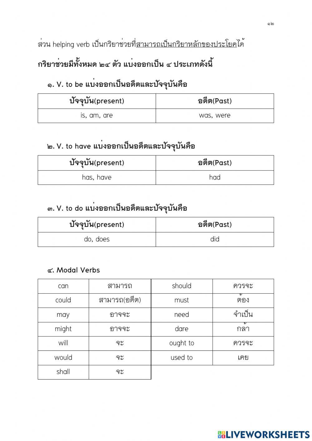 กริยาช่วย