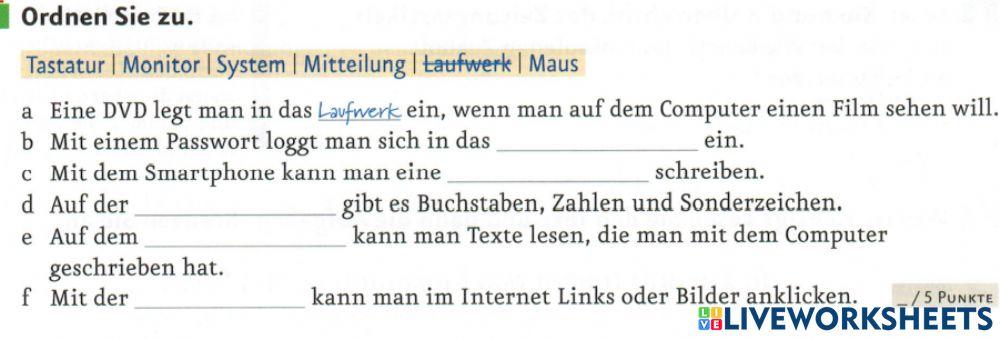 B 1.1. Lektion 5 Wortschatz Wiederholung