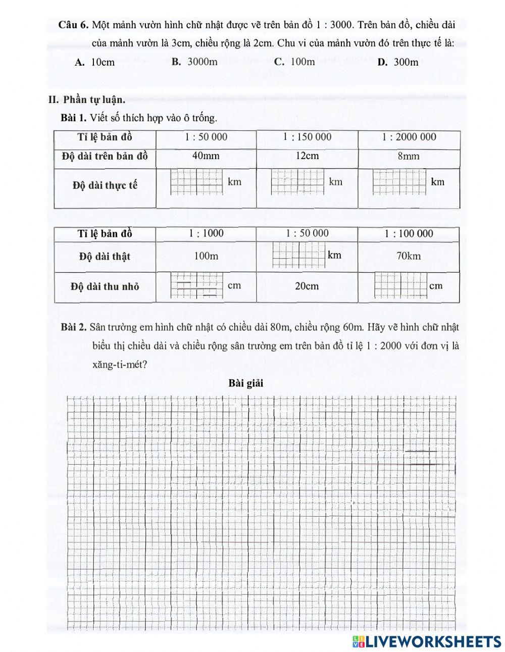 Toán 4 - Tuần 30 Bài tập