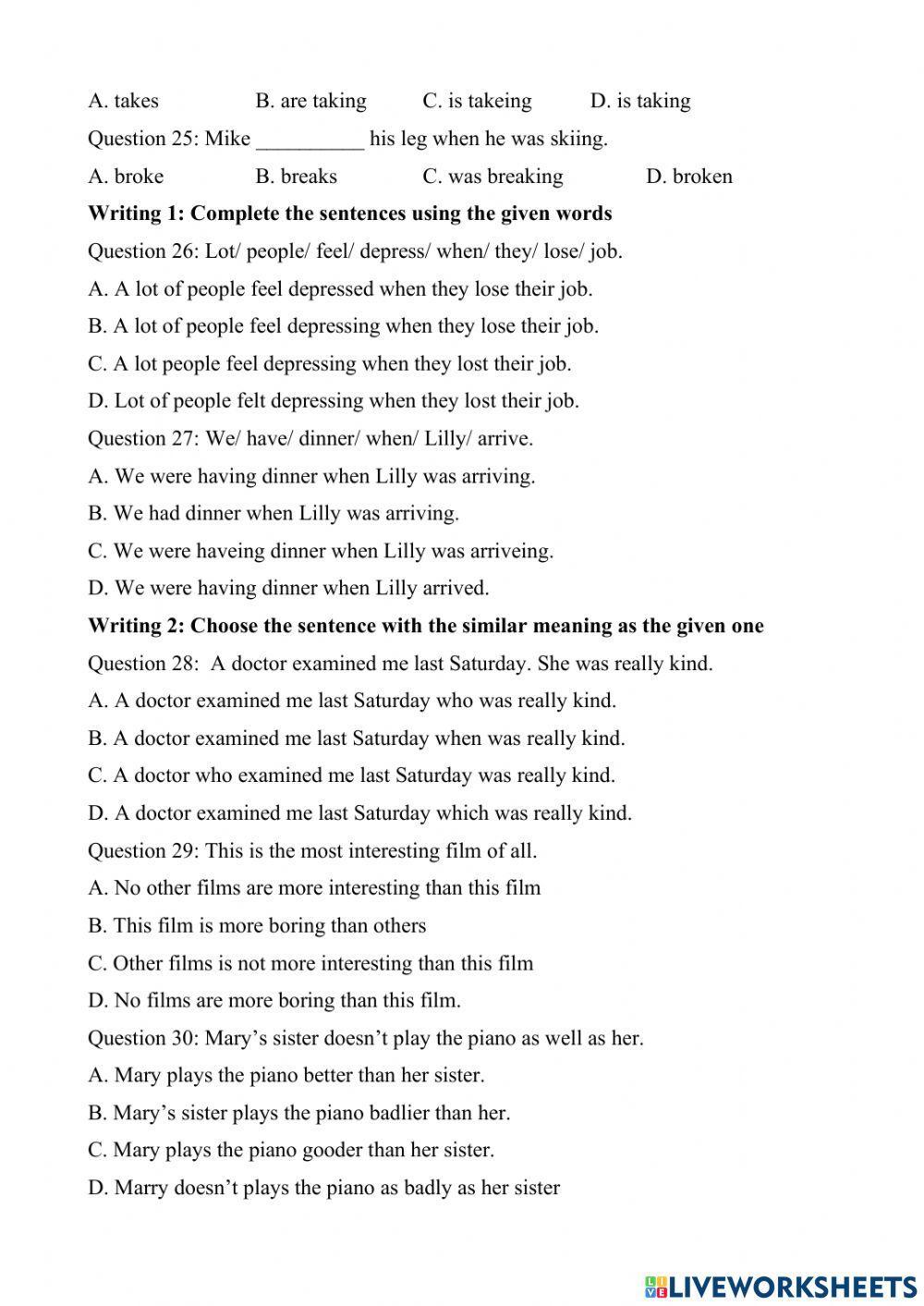 Revision 1 For Semester 2